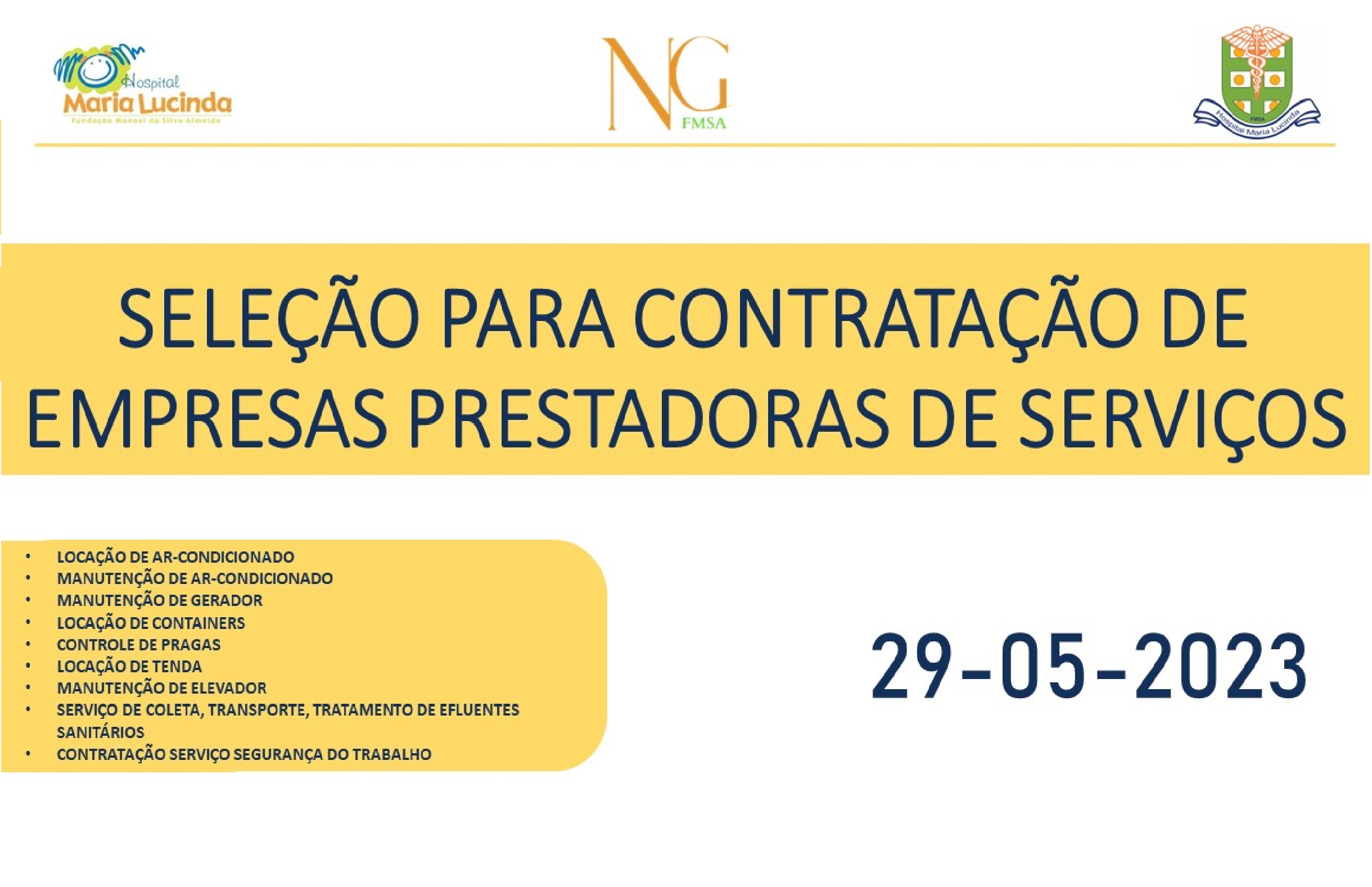 Seleção para contratação de empresas prestadoras de serviços