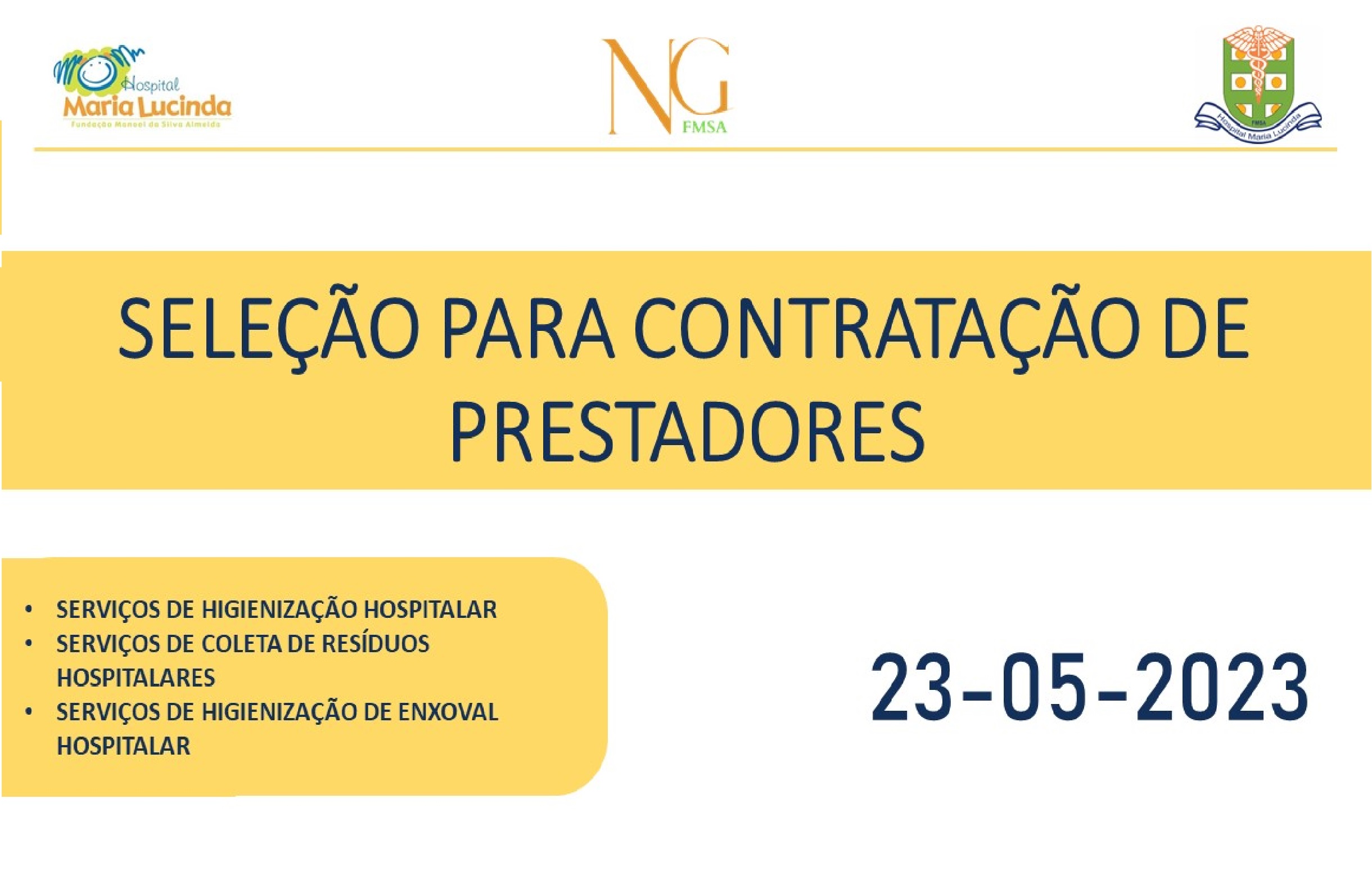 Seleção para contratação de Prestadores – 23/05/2023