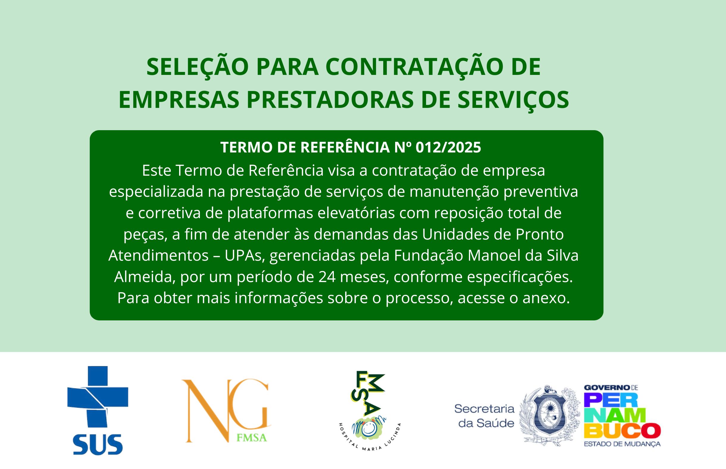 TERMO DE REFERÊNCIA Nº 012/2025