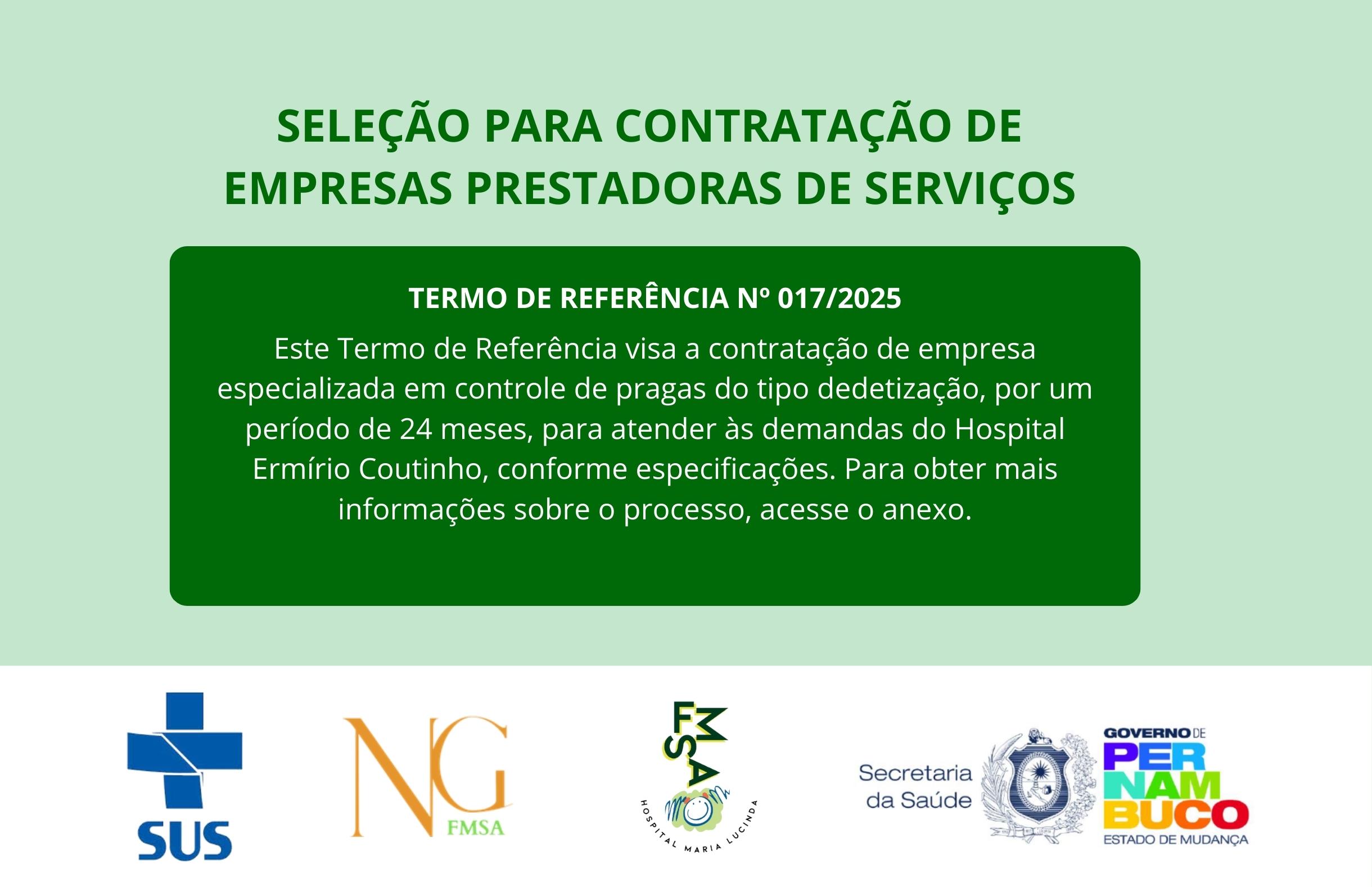 TERMO DE REFERÊNCIA Nº 017/2025